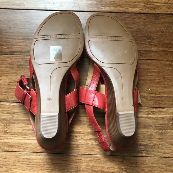 Nine West Red Leather Sandals - Picture 4 of 4